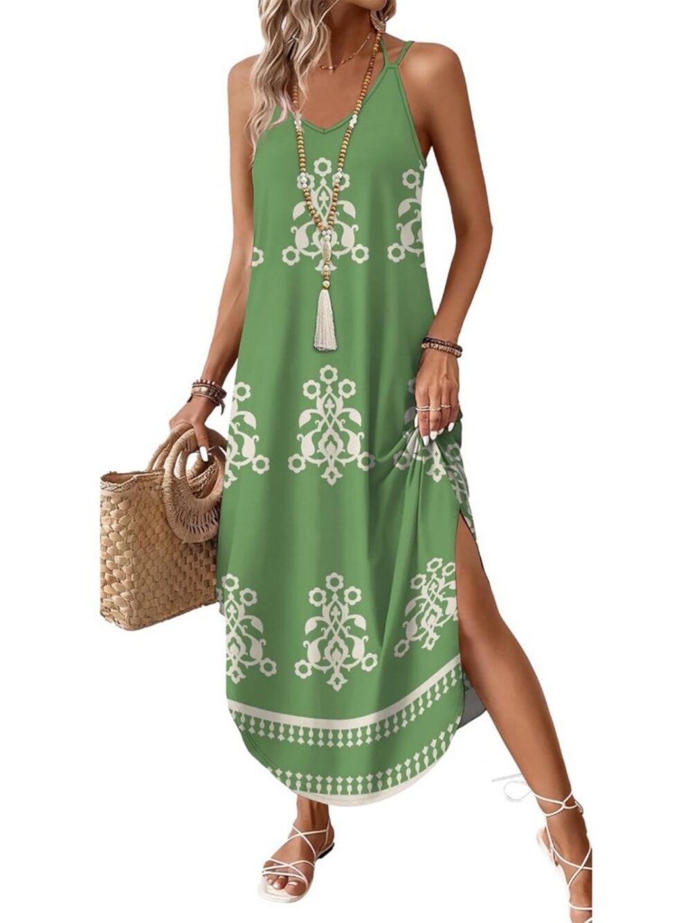 Boho Maxi Dress for Women - Summer Halter Sundress for Beach & Vacation Outfits